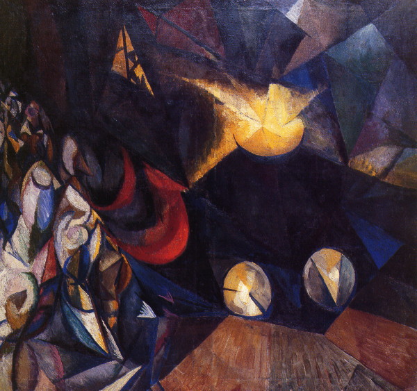 Image - Oleksander Bohomazov: Train (1917).